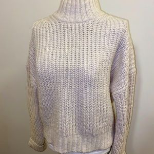 J. Crew Marled Donegal Mockneck Sweater in ivory